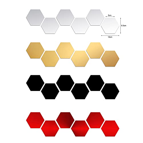 Moochy 24 peças adesivos de parede com espelho hexagonal adesivos de parede removíveis Espelho decor