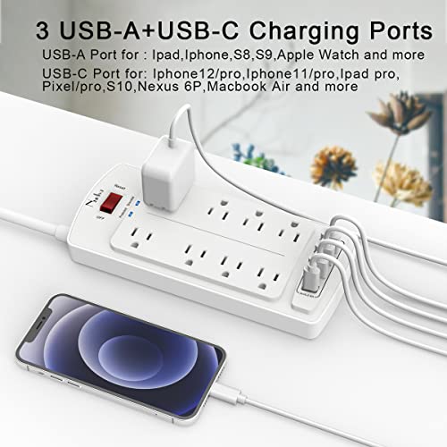50% Off Nuetsa Surge Protector Power Strip with 8 Outlets & 4 USB Ports - Image 3