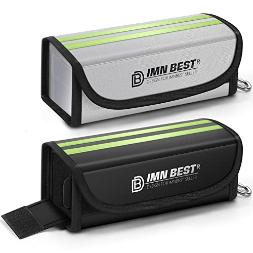 ImnBest 2 Unidades Bolsa de Batería Lipo Ignífuga y a Prueba de Explosiones   Caja de Seguridad para Carga y Transporte