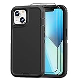 FEIYAR HOME Shockproof Case for iPhone 13 Case, with 2 Pcs Tempered Glass Screen Protector, Military