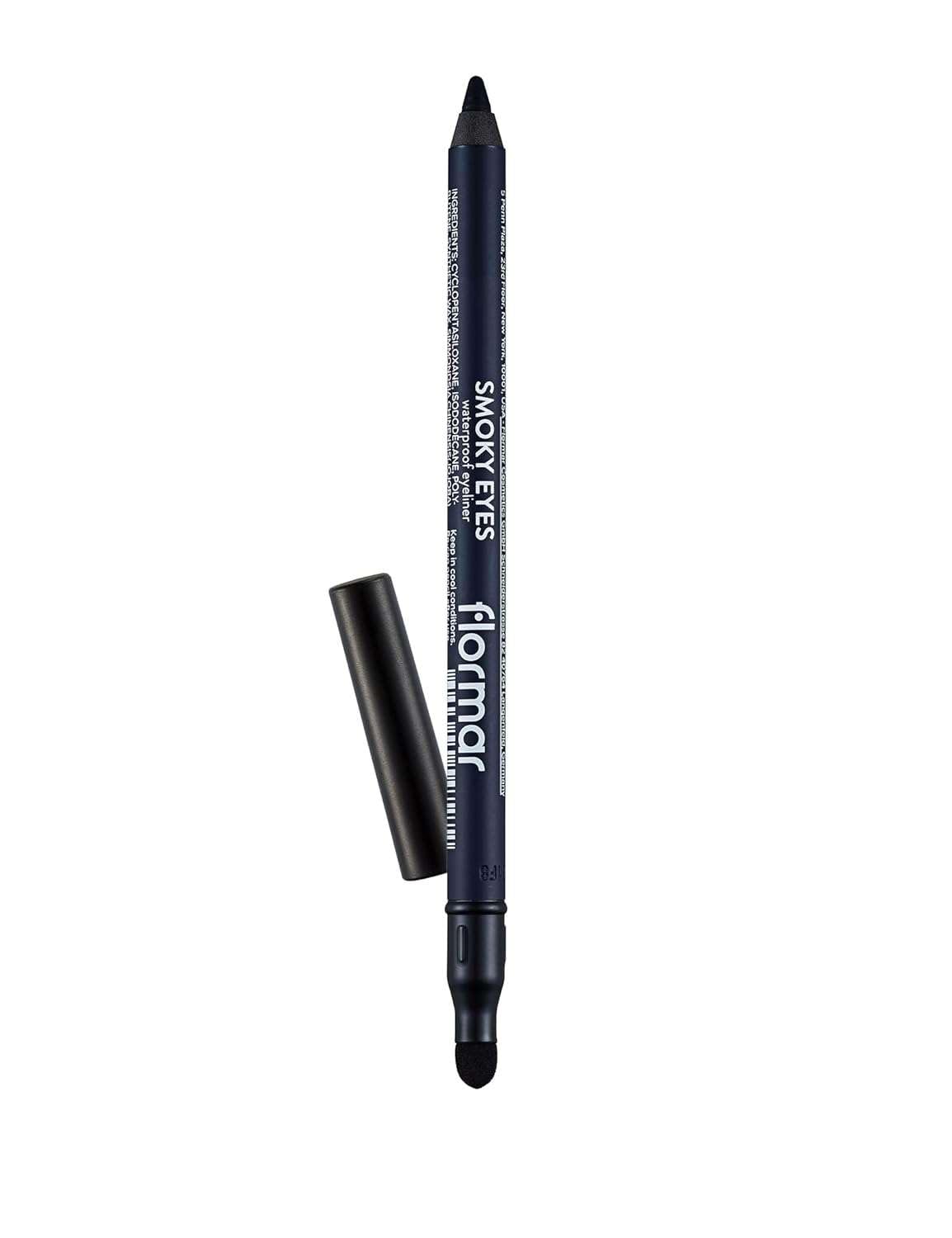 Flormar Smoky Eyes Waterproof Eyeliner - eyeliner wasserfest Stift mit Schwamm-Applikator – Hochpigmentierter Kajalstift für Smoky Eyes & Präzise Linien