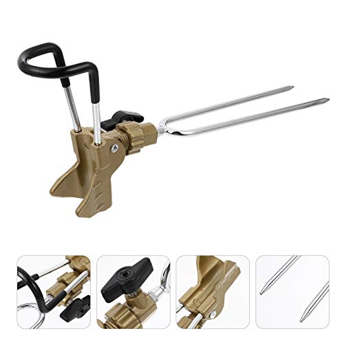 BESPORTBLE Titular Da Vara de Pesca para O Chão Banco de 360 Graus Ajustável Suporte Dobrável Rack V