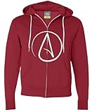 Atheist Symbol Zip-Up Sweatshirt Hoodie Asst Colors