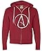 Atheist Symbol Zip-Up Sweatshirt Hoodie Asst Colors
