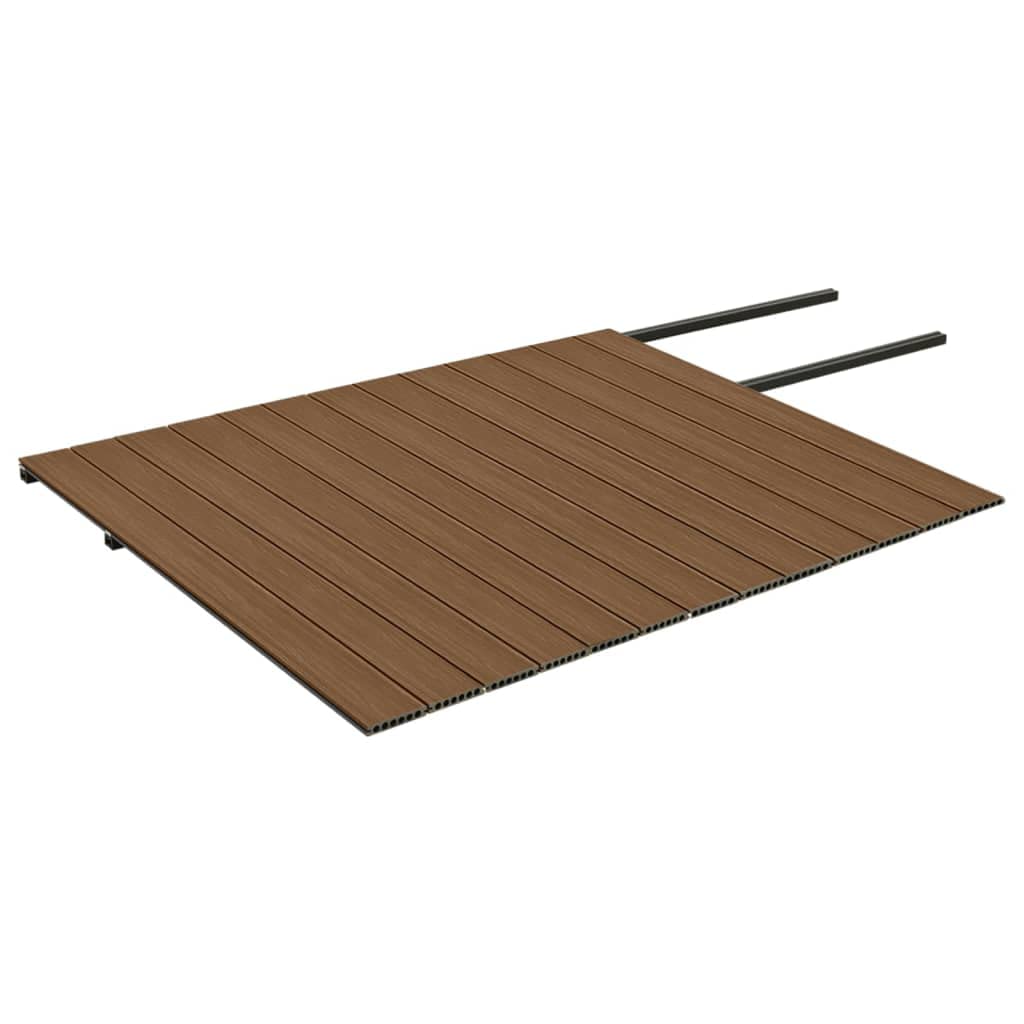 WPC Lames de terrasse en bois et plastique composite marron gris 26 m² 2200 x 140 x 23 mm avec kit d'accessoires pour terrasse, balcon, piscine durable