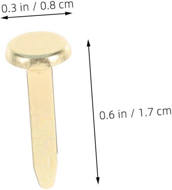 Gadpiparty 100pcs Mini Metal Brads Round Dual-Prong Fasteners for Scrapbooking Card Making and DIY Crafts for Boys and Girls Art Projects and Paper Embellishments