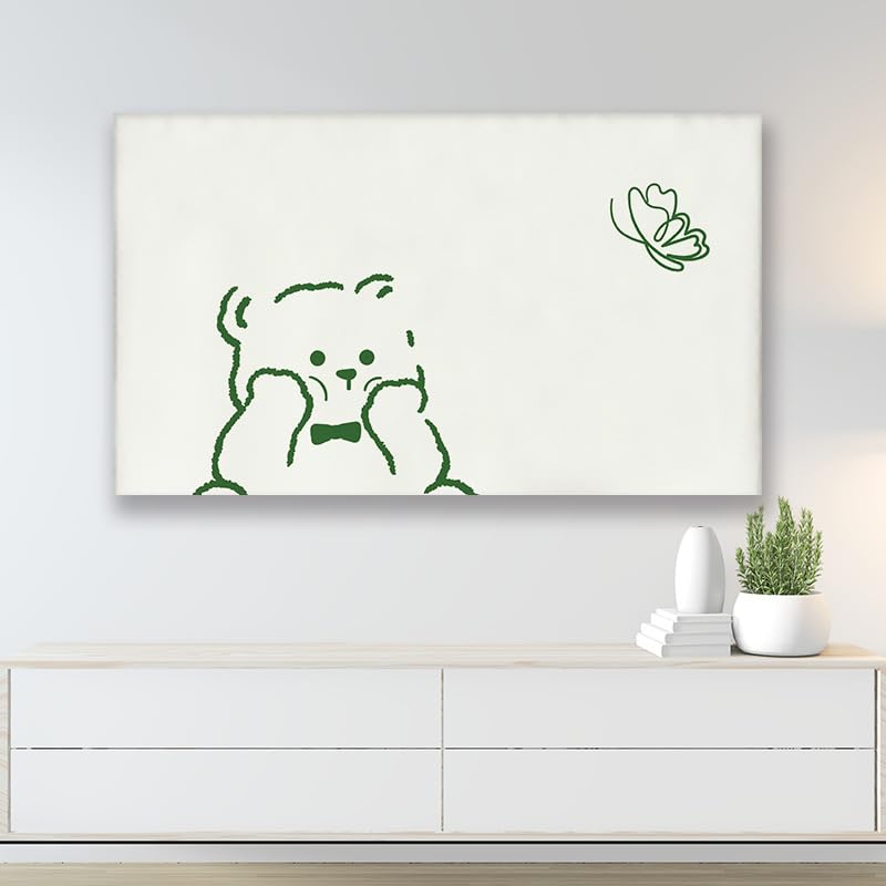 DOTBUY-SHOP TV Abdeckung, 32-80 Zoll TV-Abdeckung Staubschutzhülle, Hülle Bezug für Fernsehen Schutzhülle mit 3D Motive, Hängend/Desktop Fernseher Schutzhülle (Grün 2,76-85inch)