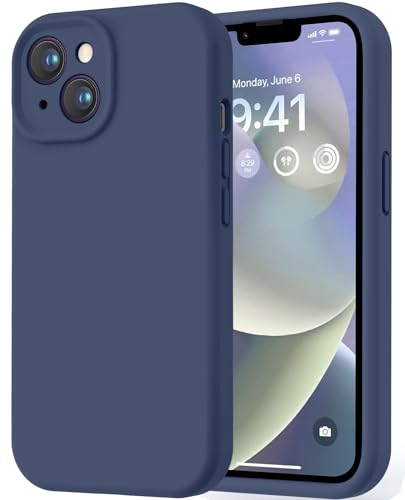 Image of LOVE 3000 Designed for iPhone 14 Case, Premium Silicone with [Soft Anti-Scratch Microfiber Lining] Shockproof Protective Phone Case for Holsters 6.1 inch, Navy Blue