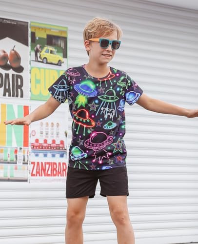 Image of uideazone Tshirts for Boys Kids Short Sleeve T-Shirt 3D Graphic Tee Shirts Tops Clothes 4-16 Years