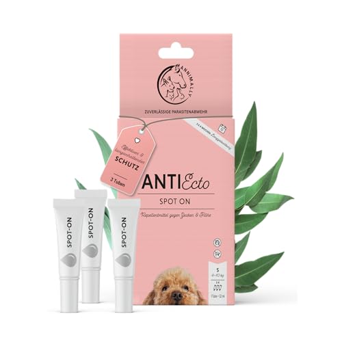 Annimally Floh- und Zeckenschutz Spot ON für Hunde - Effektives Zeckenmittel für Hunde, 3 Monate Langzeitschutz Flohmittel & Zeckenschutz - (4-10kg)