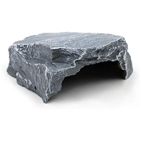 MINYULUA Reptile Cave Resin Basking Platform Hiding Habitat Aquarium Fish Hideout Shelter Hollow Tree Trunk Resin Ornament Moss House Decorations for Reptile Turtle Frog Zoo Aquarium Decor Ornament Cover