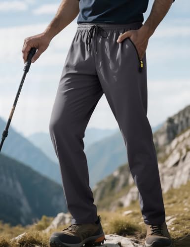 Pantalones de senderismo para hombre, ligeros, de secado rápido, ...