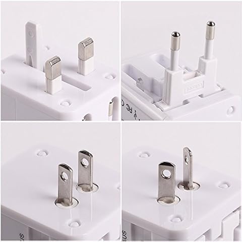 CRAZY AL'S CA615(1A) Worldwide Universal International Travel Adapter, with 2 USB Charging Ports & Universal AC Socket,Suitable for Apple, Samsung, Sony, BlackBerry, HTC,etc. Black Cover