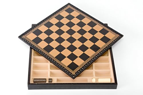Coffret échecs Romains VS Barbares cuir noir et or, cadeau idéal - 5