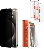 CUPERT iPhone 16 promax 4K-HD & Privacy Screen Protector, Anti-Fingerprint & Anti-Spy Tempered Glass with Installation Tools, Auto-Dust Removal, 3Pack (Privacy)