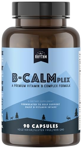 Natural Rhythm B-CALMplex B-Complex Vitamin Supplement, Comprehensive B Vitamin Blend with Methylfolate & B12, 3 Month Supply, 90 Capsules