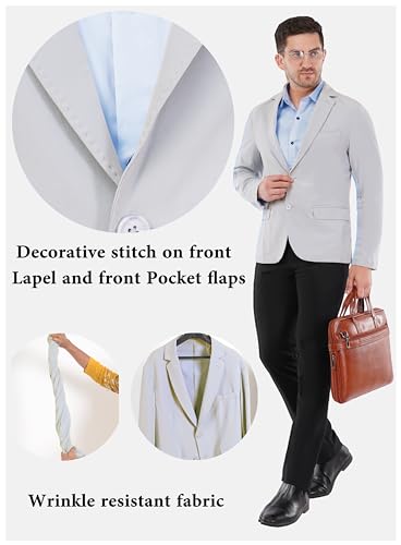 Image of SaintX Men's Tailored Unlined Blazer | Layering Jacket, Drapes & Feels Like a Shirt | Airy & Light Weight, Ideal for Summers | Highly Stretchable Wrinkle Resistant Fabric | Slim Fit | All Day Comfort