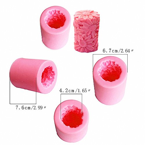 3D Sunflower Candle Mold - Moldfun Helianthus Silicone Craft Art Mold For Handmade Soap, Bath Bomb, Lotion Bar, Chocolate, Jello, Crayon, Wax #TOP2