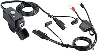 Waterproof Motorcycle USB Phone Charger Adapter with Power Switch 5V Dual Ports Smart Charging Power Socket for iPhone, Tablets, Samsung, Gopro