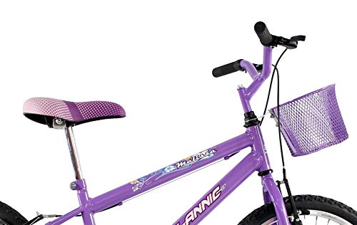 Bicicleta Infantil Aro 20 Feminina Melissa com Cesta Lilas