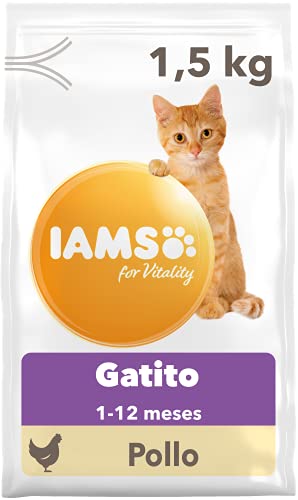 IAMS for Vitality Alimento seco para gatitos con pollo fresco (1-12 meses), 1,5 kg