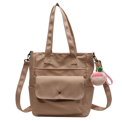Sac à bandoulière plusieurs poches femme grand volume couleur unie