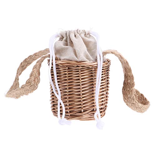 Cesta de flores BesPORTBLE, vintage, retrô, para casamento, dama de honra, salgueiro feito à mão, ce