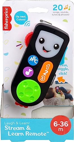 Image of Fisher-Price Baby & Toddler Toy Laugh & Learn Stream & Learn Remote Pretend TV Control with Music & Lights for Infants Ages 6+ Months​
