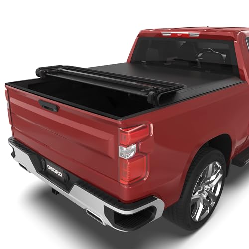 OEDRO Soft Quad Fold Truck Bed Tonneau Cover Compatible with