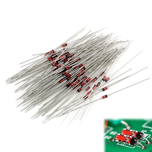 100 Pièces 1N4148 DO-35 Diodes de Commutation Haute Vitesse, Diode Anti Retour 12V, 100V 200mA, Diode Silicium, Diodes Axiales de Signal, 1N4148, Pour Projets Électroniques