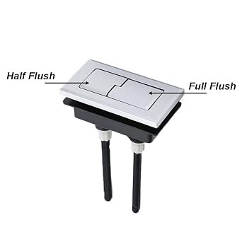 Rectangular Toilet Tank Button - 65mm Dual Flush Toilet Tank Button, Half-Flush -Flush, Toilet Water Tank Button Replacement Accessories Kits (2pcs, B4 Rectangle)