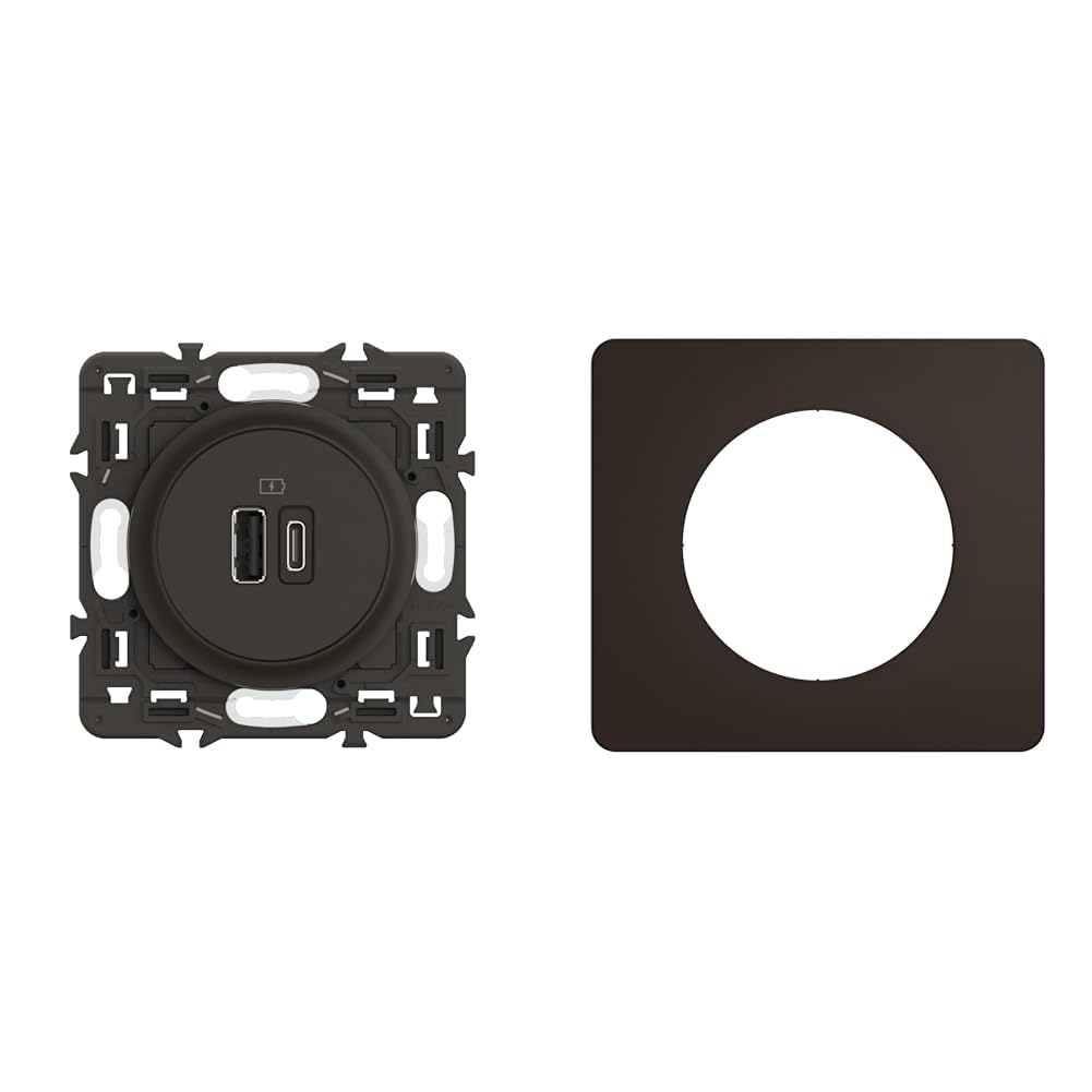 Prise USB Legrand Céliane Noir Mat pour cuisine et salon