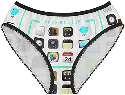 Apps Vector Panties, Apps Vector Underwear, Briefs, Cotton Briefs, Funny Underwear, Panties For Women