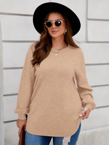 Image of BELAROI Women Plus Size Sweaters Long Sleeve Fall Pullover Sweater Tops