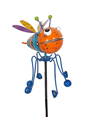 Painted & Enameled Bumblebee Stake With Kinetic Spinning Legs- Lawn & Garden Décor #TOP21