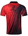 Seadodo Mens Golf Shirts Short Sleeve Dry Fit Red Black Geometric Moisture Wicking Tennis Polo Shirt Athletic Golf Jersey XXL
