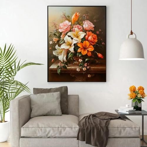 GUUOYUAL 5D Diamond Painting Complet, Fleur Diamant Kit Enfants, Strass Point de Croix Cristal Painting, Diamond Painting Adulte, Peinture Diamant pour Murale Décoration Plante 40 x 55 cm Q - 11 – vue 2