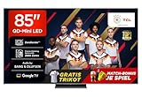 TCL 85Q8C 85 Zoll QD-Mini LED Fernseher, 4K HDR Premium 5000, ZeroBorder, Smart Google TV, CrystGlow WHVA-Panel, Audio von Bang und Olufsen, 144Hz Motion Clarity Pro, Dolby Vision IQ und Atmos