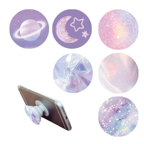 KEWUF 6 Pcs popsocket, Asas para teléfono móvil, Socket Kindle, rotación de 360°, Soporte Extensible y Mango para Smartphones y Tablets con un diseño Plegable y retráctil