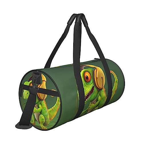 Sac de voyage rond imprimé Cameleon taille unique sport