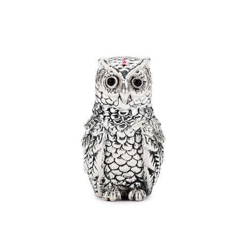Image of DHRUVS COLLECTION 999 Silver Vastu Owl | Religious & Corporate Decorative Gifts | Handmade Owl Sculpture, Feng Shui Bird, Evil Eye Protection, Paper Weight, Home & Office Table Showpiece