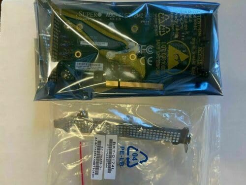 Full Warranty W/Two Brackets for Supermicro AOC-SLG3-2M2 PCIe for 2 NVMe SSDs
