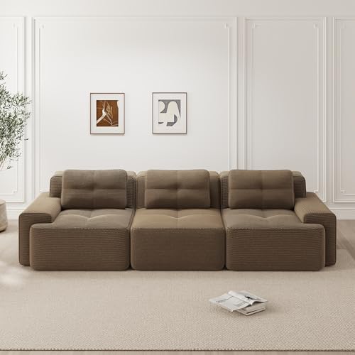 Yihomfy Canapé d'angle Convertible, 293cm Canapé 3 Places, Compressible canapé modulable Cloud avec Assise Profonde, canapé Confortable et Librement...