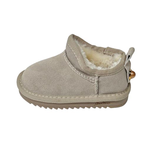 Unisex Kids' Suede Outdoor Slip-On Shearling Boots, Snow boots (grey, Little Kid, 11, Numeric Range, US Footwear Size System, 11.5, Medium)4