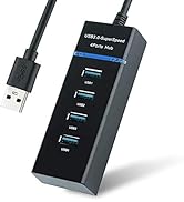 rts Hi-Speed USB 3.0 4 Port Hub for Android Mobiles/Tablets, iPhone/Ipads, Laptops, Computers, MP...