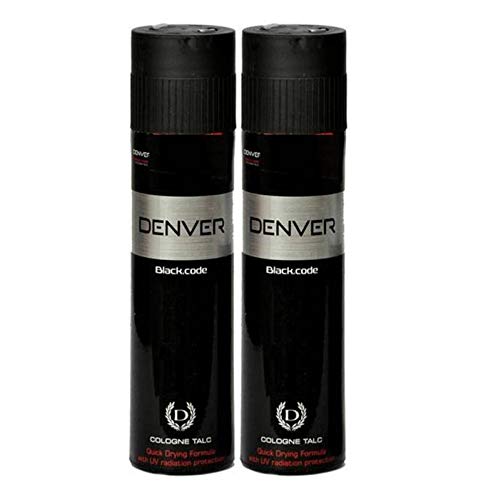 Denver Black Code Cologne Talc - 100 gm Pack of 2