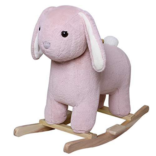 Schaukelpferd Kinder Pink Bonnie Rabbit Trojan Horse Spielzeug pelzigen Baby EIN Jahr Geschenk Baby Massivholz Stuhl…