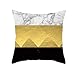 EHOMERY Dom wiejski kanapa poszewki na poduszki nadruk kształt piramidy wzór marmur jedwabne poszewki na poduszki pokrowce na patio sofa z zamkiem błyskawicznym szare czarne żółte 45 x 45 cm
