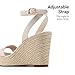 DREAM PAIRS Women's Open Toe Platform Sandals Adjustable Buckle Ankle Strap Comfortable Summer Espadrille Wooden Heeled Wedge Fashion Dressy Shoes,Size 8,Natural,SDWS26008W