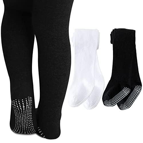Image of Mini angel Baby Tights Non Slip Baby Girl Tights Plain/Shoe-Look Leggings Seamless Pantyhose Warm Cotton Leggings Non-Skid